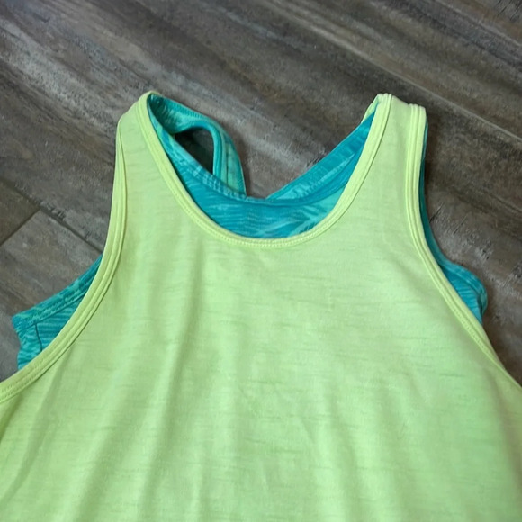 Athleta girl tank double layered yellow and green - Picture 3 of 7